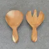 Product image 1 of the product “Wooden spoon and fork, made of teak wood, 17cm Length ”